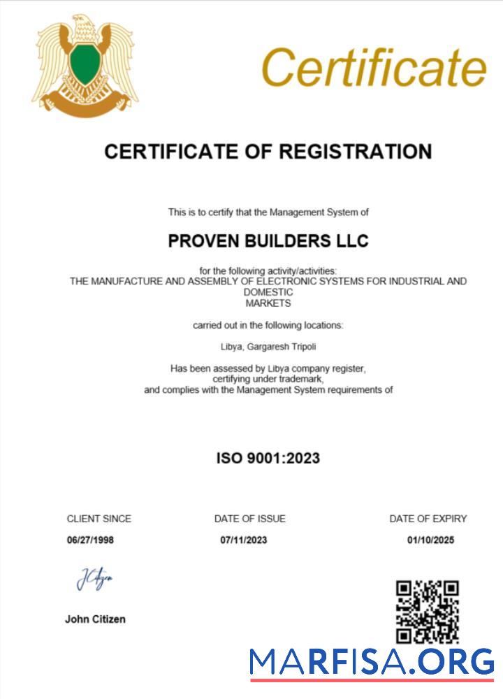 Downloadable Libya company registration certificate Word and PDF template